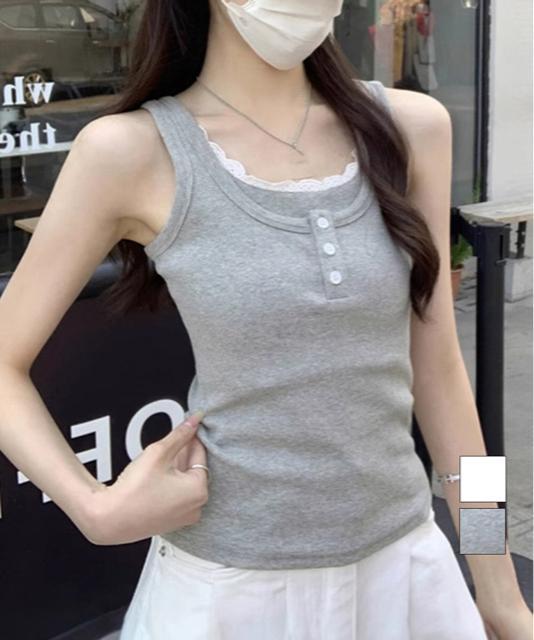 送料無料 新品 タンクトップ Uネック 韓国風 重ね着 < 女性ファッション  送料無料 新品 タンクトップ Uネック 韓国風 重ね着  < 女性ファッションの