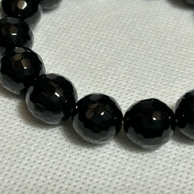 オニキス ブレスレット 64面カット 約12mm 内径約17cm 天然石 パワーストーン ブレスレット < 男性アクセサリー/時計  オニキス ブレスレット 64面カット 約12mm 内径約17cm 天然石 パワーストーン ブレスレット < 男性アクセサリー/時計の