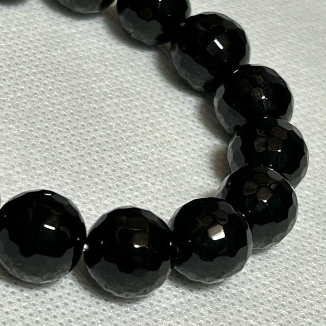 オニキス ブレスレット 64面カット 約12mm 内径約17cm 天然石 パワーストーン ブレスレット < 男性アクセサリー/時計  オニキス ブレスレット 64面カット 約12mm 内径約17cm 天然石 パワーストーン ブレスレット < 男性アクセサリー/時計の