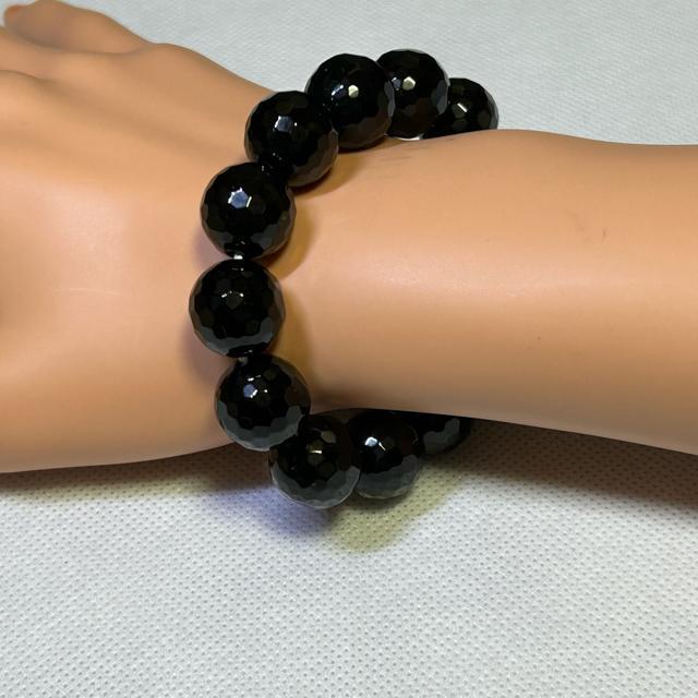 オニキス ブレスレット 64面カット 約12mm 内径約17cm 天然石 パワーストーン ブレスレット < 男性アクセサリー/時計  オニキス ブレスレット 64面カット 約12mm 内径約17cm 天然石 パワーストーン ブレスレット < 男性アクセサリー/時計の