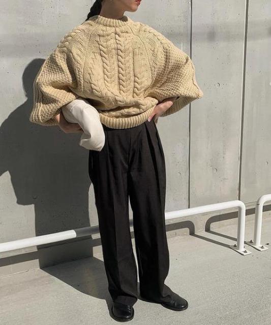 select MOCAヘリンボーンドルマンスリーブニット < 女性ファッション select MOCAヘリンボーンドルマンスリーブニット < 女性ファッションの