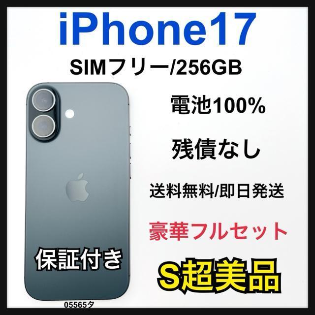 S 100% iPhone 17 256 GB SIM�t���[ �u���b�N �{��  �� �Ɠd/AV�� 