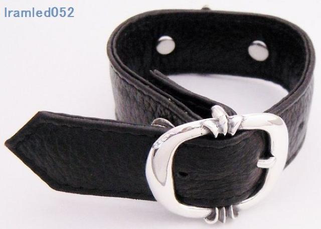 クロスガンズリンガーレザーブレスレット シルバー925 < 男性アクセサリー/時計  クロスガンズリンガーレザーブレスレット シルバー925 < 男性アクセサリー/時計の