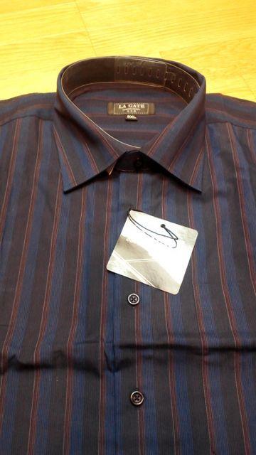 LA直輸入 LAGATEストライプ長袖シャツ 黒紺系 サイズ3XL→2XL位 南@ < 男性ファッション LA直輸入 LAGATEストライプ長袖シャツ 黒紺系 サイズ3XL→2XL位 南@ < 男性ファッションの