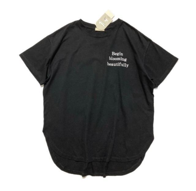 earth◎ラウンドヘム◎ロゴ半袖Tシャツ黒(F)新品◎ < ブランド earth◎ラウンドヘム◎ロゴ半袖Tシャツ黒(F)新品◎ < ブランドの