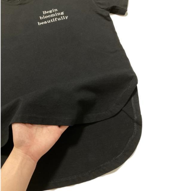 earth◎ラウンドヘム◎ロゴ半袖Tシャツ黒(F)新品◎ < ブランド earth◎ラウンドヘム◎ロゴ半袖Tシャツ黒(F)新品◎ < ブランドの