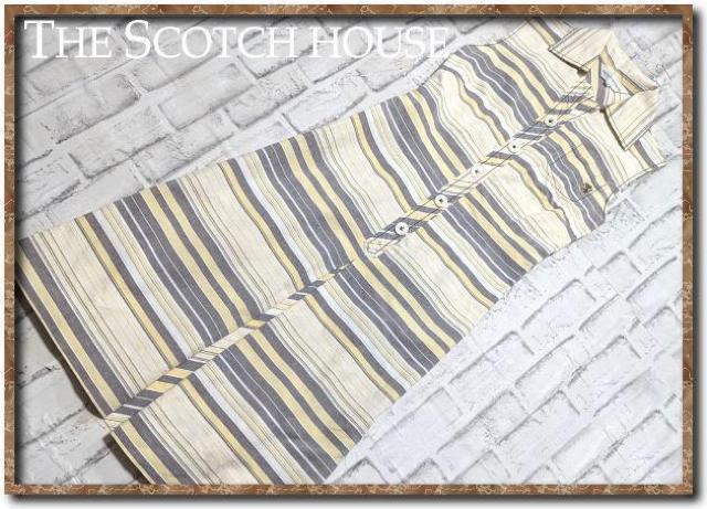 ザスコッチハウス 刺繍入りシャツワンピース 黄系 < 女性ファッション  ザスコッチハウス 刺繍入りシャツワンピース 黄系  < 女性ファッションの