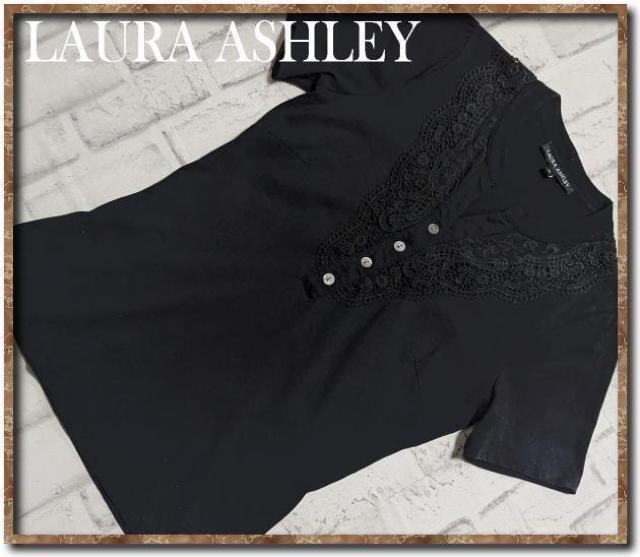 ローラアシュレイ レース付きカットソー 黒 < ブランド ローラアシュレイ レース付きカットソー 黒 < ブランドの