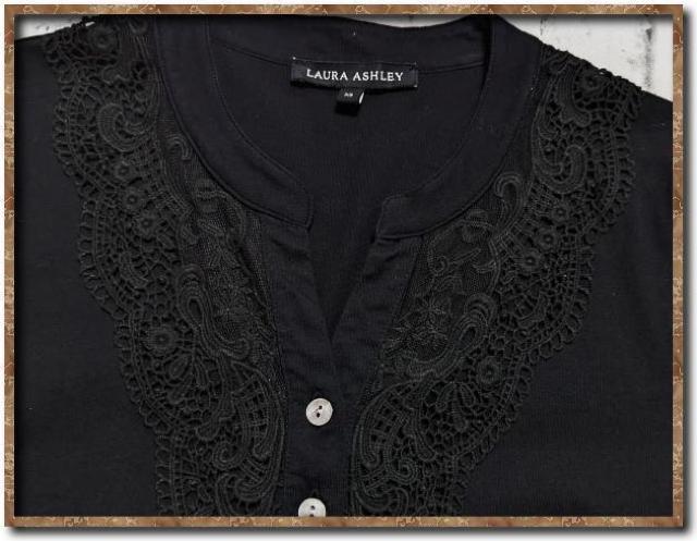 ローラアシュレイ レース付きカットソー 黒 < ブランド ローラアシュレイ レース付きカットソー 黒 < ブランドの