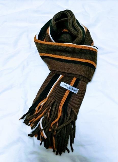 ストライプマフラー 長さ164cm コーヒー色 匿名発送可 メンズ 未使用近い 断捨離 < 男性ファッション  ストライプマフラー 長さ164cm コーヒー色 匿名発送可 メンズ 未使用近い 断捨離 < 男性ファッションの