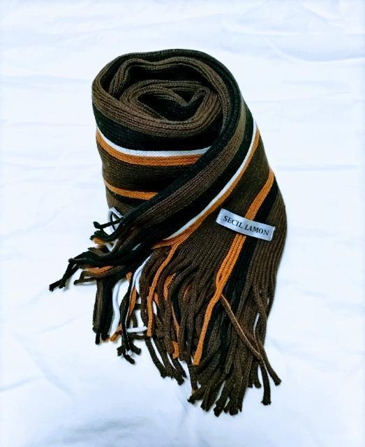 ストライプマフラー 長さ164cm コーヒー色 匿名発送可 メンズ 未使用近い 断捨離 < 男性ファッション  ストライプマフラー 長さ164cm コーヒー色 匿名発送可 メンズ 未使用近い 断捨離 < 男性ファッションの