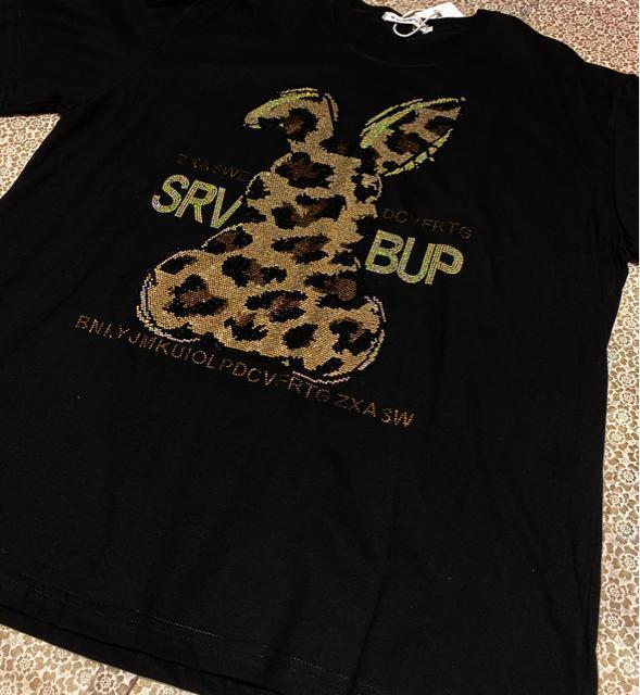 キラキララインストーン付き うさぎ柄 ロングtシャツ ゆったり ブラック 大きいサイズ < 女性ファッション キラキララインストーン付き うさぎ柄 ロングtシャツ ゆったり ブラック 大きいサイズ < 女性ファッションの