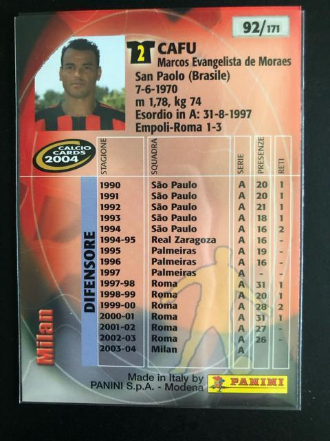 2004calcio PANINI/NO-92・ACミラン・カフ− < トレーディングカード  2004calcio PANINI/NO-92・ACミラン・カフ− < トレーディングカードの
