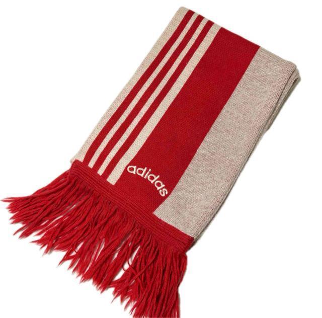 adidas アディダス マフラー ラメ混 ライン レッド/ホワイト < ブランド adidas アディダス マフラー ラメ混 ライン レッド/ホワイト < ブランドの