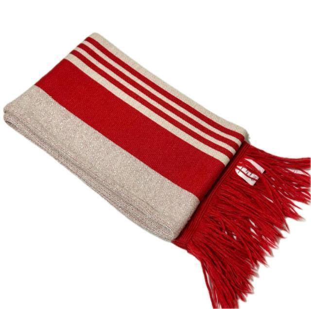 adidas アディダス マフラー ラメ混 ライン レッド/ホワイト < ブランド adidas アディダス マフラー ラメ混 ライン レッド/ホワイト < ブランドの