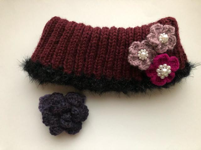 ハンドメイド ネックウォーマー ウール100% 薔薇とおめかし花 < 女性ファッション  ハンドメイド ネックウォーマー ウール100% 薔薇とおめかし花 < 女性ファッションの