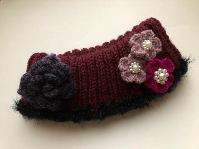ハンドメイド ネックウォーマー ウール100% 薔薇とおめかし花 < 女性ファッション  ハンドメイド ネックウォーマー ウール100% 薔薇とおめかし花 < 女性ファッションの
