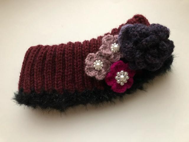 ハンドメイド ネックウォーマー ウール100% 薔薇とおめかし花 < 女性ファッション  ハンドメイド ネックウォーマー ウール100% 薔薇とおめかし花 < 女性ファッションの