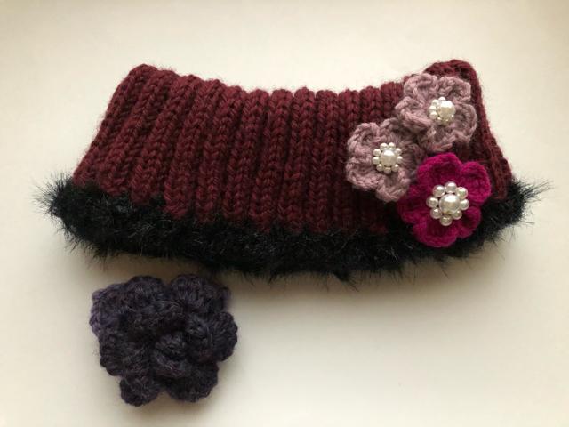 ハンドメイド ネックウォーマー ウール100% 薔薇とおめかし花 < 女性ファッション  ハンドメイド ネックウォーマー ウール100% 薔薇とおめかし花 < 女性ファッションの