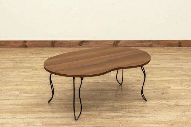 【送料無料】ビーンズテーブル 豆型天板 センター ロー 木目調 < インテリア/ライフ 【送料無料】ビーンズテーブル 豆型天板 センター ロー 木目調 < インテリア/ライフの