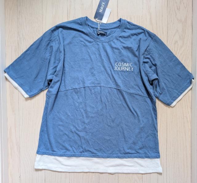 160★NAVY★重ね着風Tシャツ★新品★送料無料 < キッズ/ベビー  160★NAVY★重ね着風Tシャツ★新品★送料無料  < キッズ/ベビーの