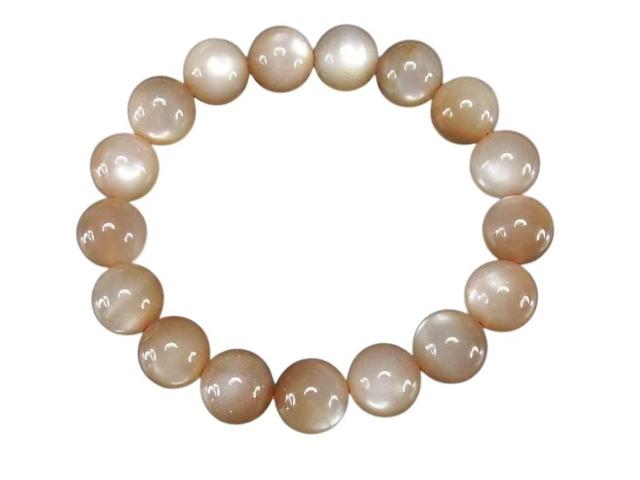 強いシラー効果厳選色控え目オレンジムーンストーン約12mm天然石ブレスレット < 女性アクセサリー/時計 強いシラー効果厳選色控え目オレンジムーンストーン約12mm天然石ブレスレット < 女性アクセサリー/時計の