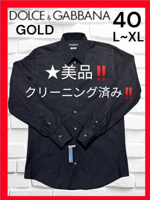 ★美品+クリーニング◆定価5.5万◆DOLCE&GABBANA,ドルチェ&ガッバーナ*GOLD*長袖シャツ*40*L~XL相当*黒 < ブランド ★美品+クリーニング◆定価5.5万◆DOLCE&GABBANA,ドルチェ&ガッバーナ*GOLD*長袖シャツ*40*L~XL相当*黒 < ブランドの