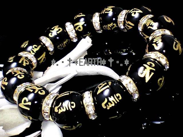 天然石★14ミリ金彫り六字真言黒瑪瑙オニキスロンデルオラオラ数珠 < 男性アクセサリー/時計 天然石★14ミリ金彫り六字真言黒瑪瑙オニキスロンデルオラオラ数珠 < 男性アクセサリー/時計の