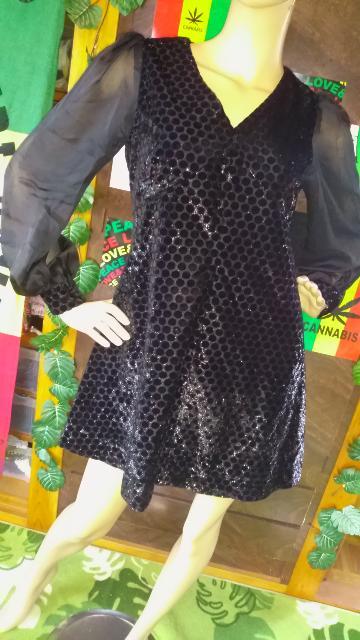 激カワッ(*´艸`)キラキラドット柄×シフォン切替ワンピ < 女性ファッション  激カワッ(*´艸`)キラキラドット柄×シフォン切替ワンピ  < 女性ファッションの