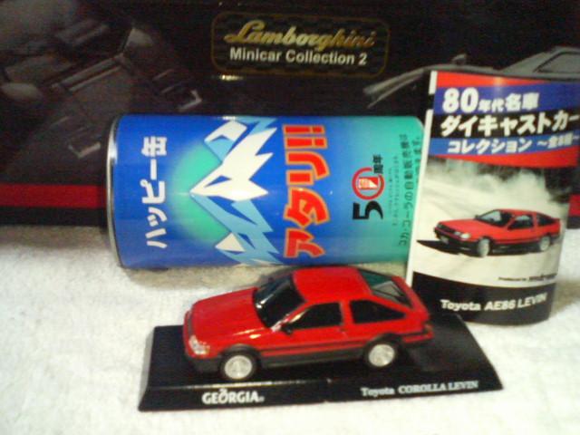 ジョージア ハッピー缶 1/64 AE86 カローラ レビン 赤 プルバックカー < ホビー ジョージア ハッピー缶 1/64 AE86 カローラ レビン 赤 プルバックカー < ホビーの