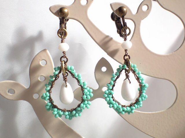 シードレース*ミントフリルのイヤリング*15019 < 女性アクセサリー/時計  シードレース*ミントフリルのイヤリング*15019 < 女性アクセサリー/時計の