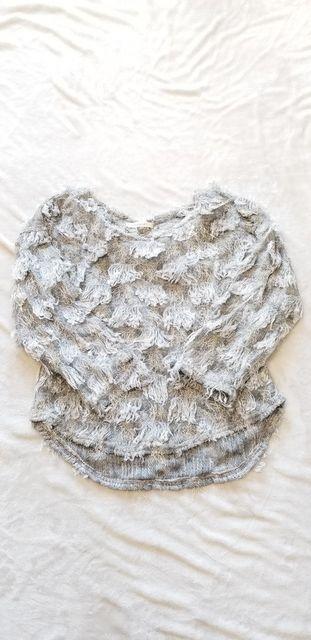 ★ミックスグレー♪ふわふわ♪お洒落可愛い♪丸首七分袖♪オルチャンニットセーター < 女性ファッション  ★ミックスグレー♪ふわふわ♪お洒落可愛い♪丸首七分袖♪オルチャンニットセーター < 女性ファッションの