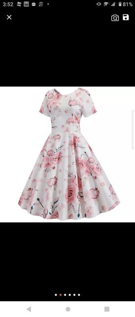 大きいサイズお嬢様。花柄フレアワンピース3L(小さめ) < 女性ファッション  大きいサイズお嬢様。花柄フレアワンピース3L(小さめ) < 女性ファッションの