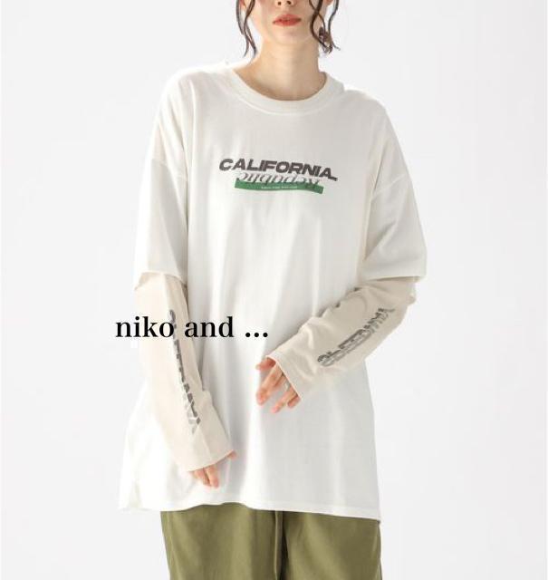 新品 niko and ...★ロングTシャツ 長袖tシャツ トップス おしゃれ < 女性ファッション  新品 niko and ...★ロングTシャツ 長袖tシャツ トップス おしゃれ < 女性ファッションの