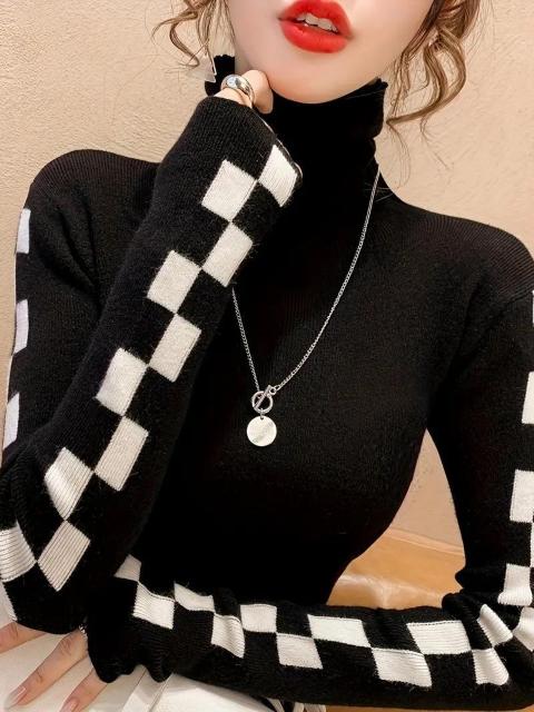 爆ヤス価格1690円★秋冬にぴったりのプレイド柄タートルネックセーター USAサイズL(日本サイズXL相当) < 女性ファッション  爆ヤス価格1690円★秋冬にぴったりのプレイド柄タートルネックセーター USAサイズL(日本サイズXL相当) < 女性ファッションの