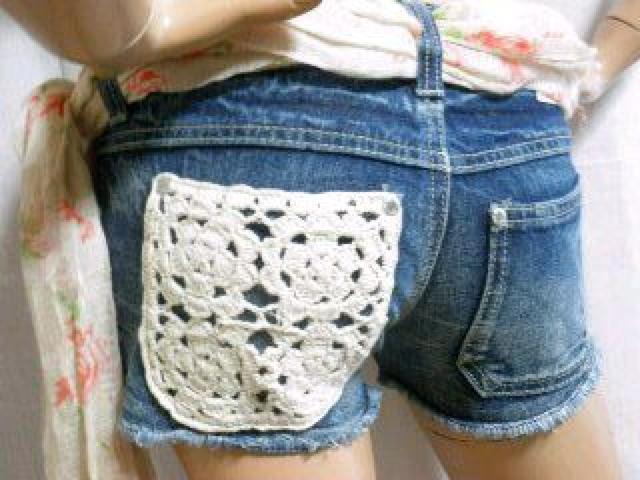 《New》花柄ストール(ベルト)付★ポケット鍵編み*ショートパンツ<w64> < 女性ファッション  《New》花柄ストール(ベルト)付★ポケット鍵編み*ショートパンツ<w64> < 女性ファッションの