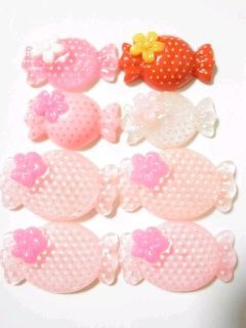 《New》<スイーツ>デコパーツ★ドット柄・フラワー付*キャンディー【8個セット】 < 香水/コスメ/ネイル  《New》<スイーツ>デコパーツ★ドット柄・フラワー付*キャンディー【8個セット】 < 香水/コスメ/ネイルの