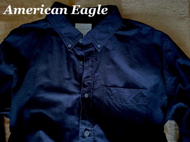 【American Eagle】アメリカンイーグル Vintage Washed オックスフォードシャツ XL/Black < ブランド  【American Eagle】アメリカンイーグル Vintage Washed オックスフォードシャツ XL/Black < ブランドの
