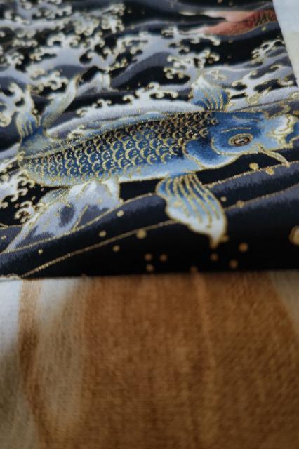 ★処分品★新柄=黒×滝登り鯉和柄ナナメ掛巾着袋 < キッズ/ベビー  ★処分品★新柄=黒×滝登り鯉和柄ナナメ掛巾着袋 < キッズ/ベビーの