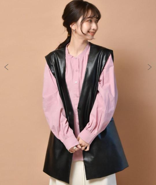 RETRO GIRL レトロガール ポケ付きレザーベスト ブラック フリーサイズ 一度着用美品 < ブランド  RETRO GIRL レトロガール ポケ付きレザーベスト ブラック フリーサイズ 一度着用美品 < ブランドの