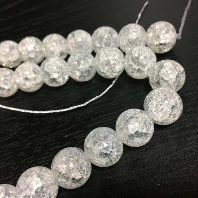 クラック水晶 10mm玉 ブレスレット2本分 アクセサリー作製材料 連売り < ペット/手芸/園芸  クラック水晶 10mm玉 ブレスレット2本分 アクセサリー作製材料 連売り < ペット/手芸/園芸の