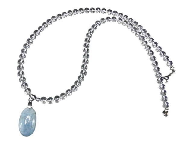 一点物天然石アクアマリンペンダント水晶6mmネックレス808-050RYZa < 女性アクセサリー/時計  一点物天然石アクアマリンペンダント水晶6mmネックレス808-050RYZa  < 女性アクセサリー/時計の