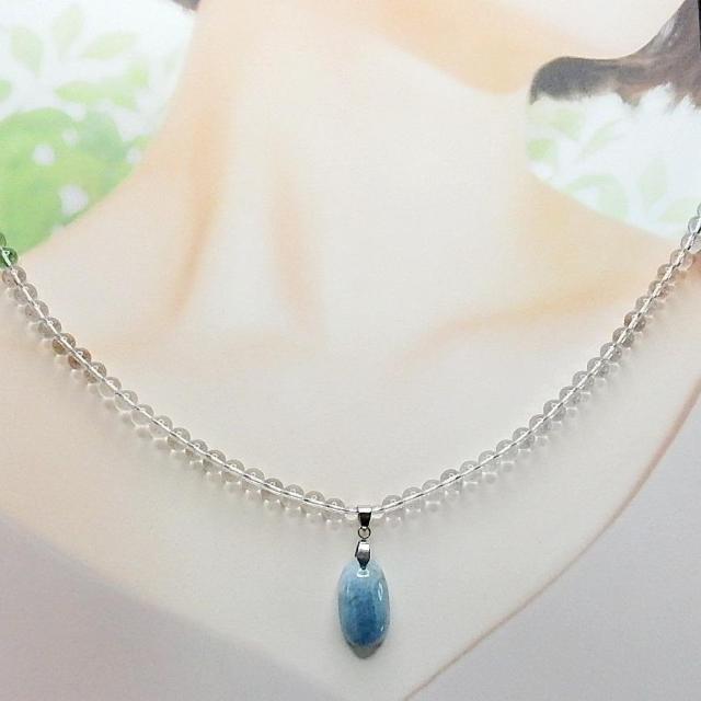 一点物天然石アクアマリンペンダント水晶6mmネックレス808-050RYZa < 女性アクセサリー/時計  一点物天然石アクアマリンペンダント水晶6mmネックレス808-050RYZa < 女性アクセサリー/時計の