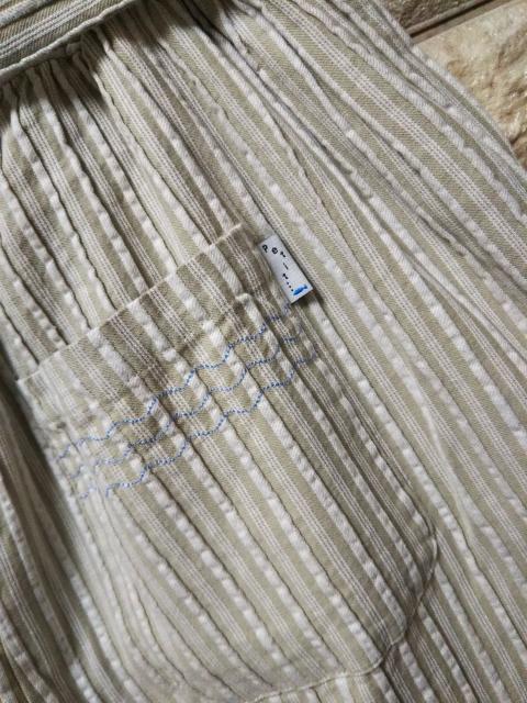 *north object de petit*ストライプ織り柄 ワイドパンツ 新品 グレージュ < 女性ファッション *north object de petit*ストライプ織り柄 ワイドパンツ 新品 グレージュ < 女性ファッションの