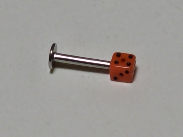 送料無料/サージカルステンレスボディピアス16G/ポスト8mm/マットオレンジダイス < 男性アクセサリー/時計  送料無料/サージカルステンレスボディピアス16G/ポスト8mm/マットオレンジダイス  < 男性アクセサリー/時計の