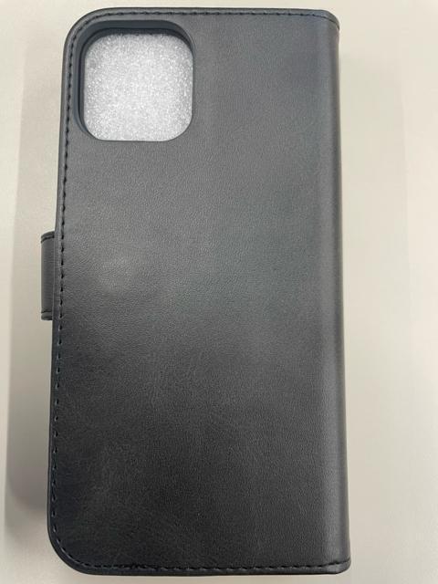 iPhone12/12Pro�蒠�^�P�[�X �X�^���h�@�\�t�� �J�[�h���[ �ϏՌ� PU���U�[ �J�o�[ �u���b�N(6.1�C���`) �� �Ɠd/AV�� 