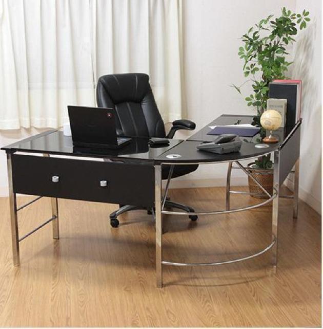 ガラスPCデスク L型  ハイクラスデスク ブラック < インテリア/ライフ  ガラスPCデスク L型  ハイクラスデスク ブラック < インテリア/ライフの
