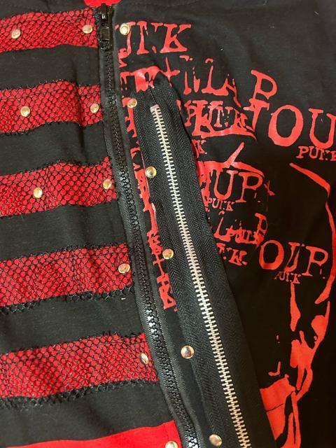 Drug Haney 赤黒ボーダー うさぎ耳フード ジップアップロングパーカー 男女兼用 新品未使用タグ付き < 女性ファッション Drug Haney 赤黒ボーダー うさぎ耳フード ジップアップロングパーカー 男女兼用 新品未使用タグ付き < 女性ファッションの