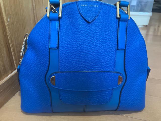 MARC JACOBS マークジェイコブス 本革ハンドバッグ ブルー 青 レザー ボストン < ブランド MARC JACOBS マークジェイコブス 本革ハンドバッグ ブルー 青 レザー ボストン < ブランドの