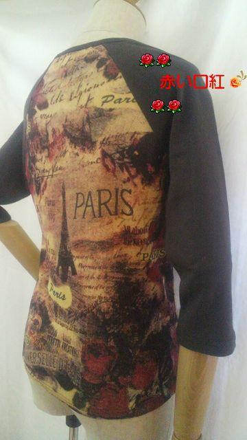 bon bonanzaインド製七分袖・プリントTシャツ茶系M < 女性ファッション  bon bonanzaインド製七分袖・プリントTシャツ茶系M < 女性ファッションの